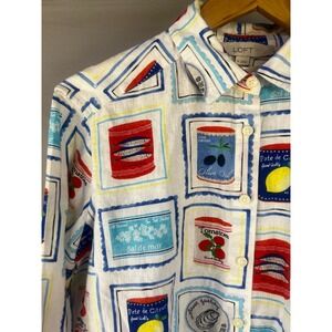 LOFT Womens XS Linen Button Down Shirt Sardine‎ Summer Long Sleeve